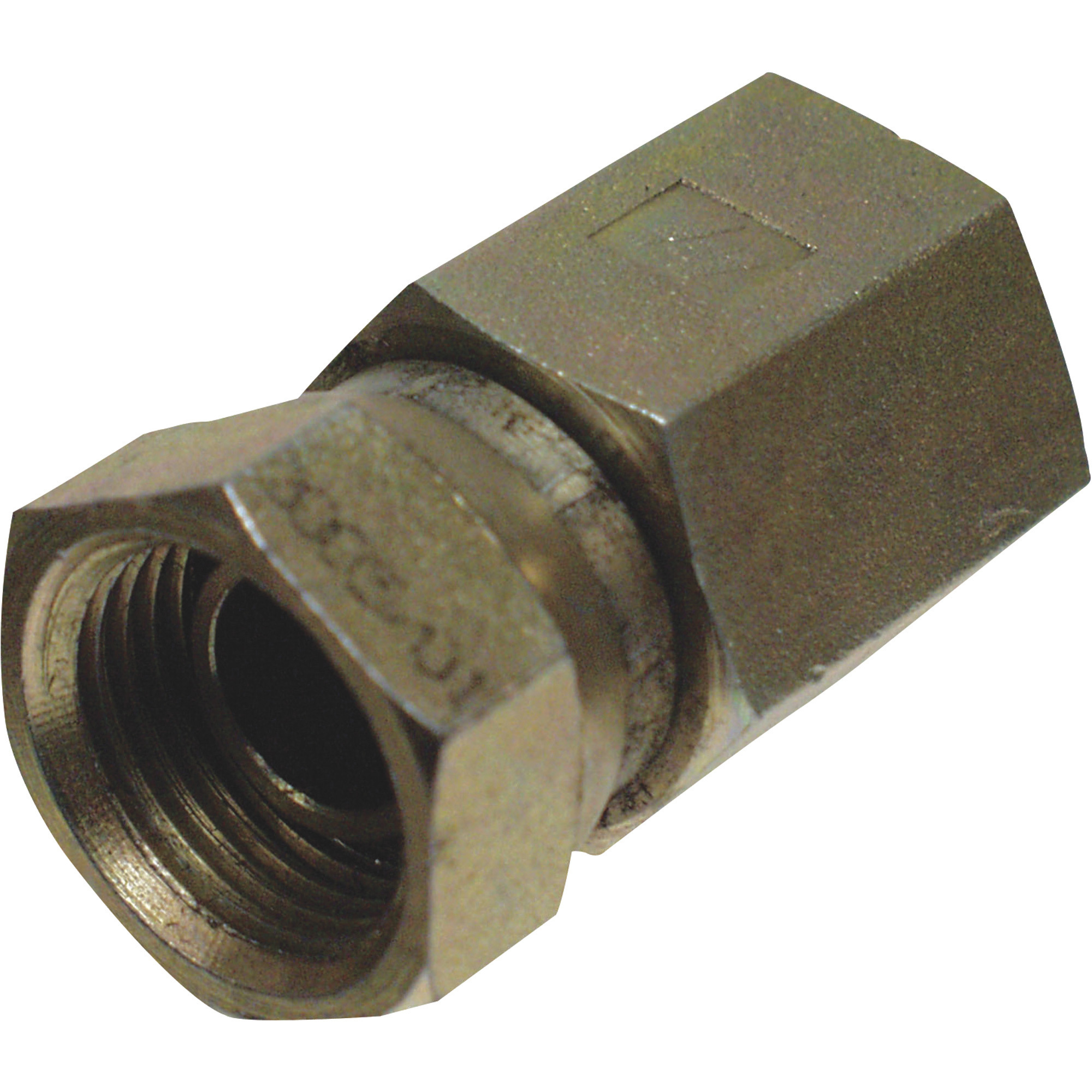 Apache Straight Swivel Adapter, 1/4in. F NPSM x 1/4in. F NPTF
